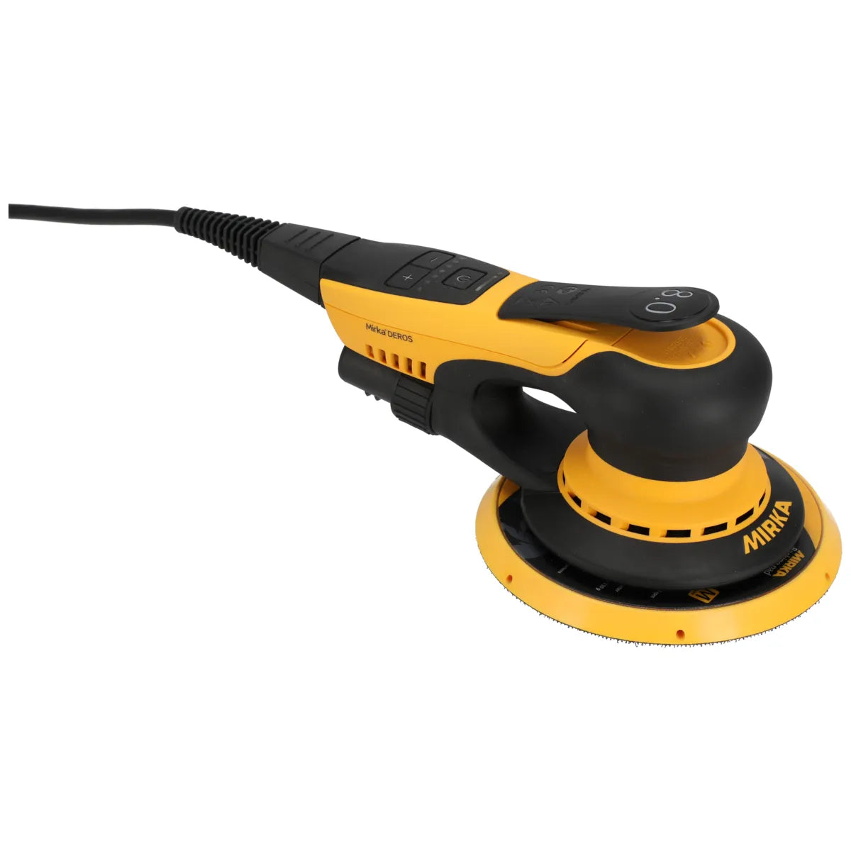 Mirka DEROS II Ø 150 mm mit 8,0 mm Hub, extra stark, Seitenansicht