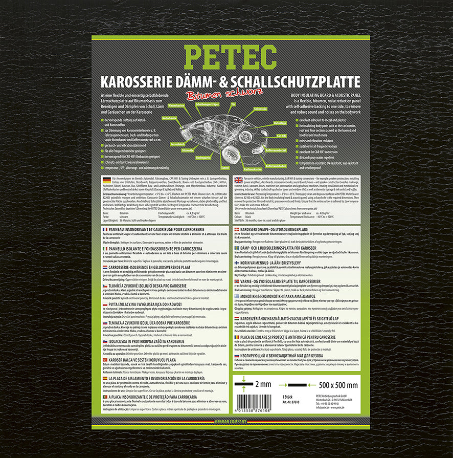 DÄMM- UND SCHALLSCHUTZPLATTE, BITUMEN, SCHWARZ
