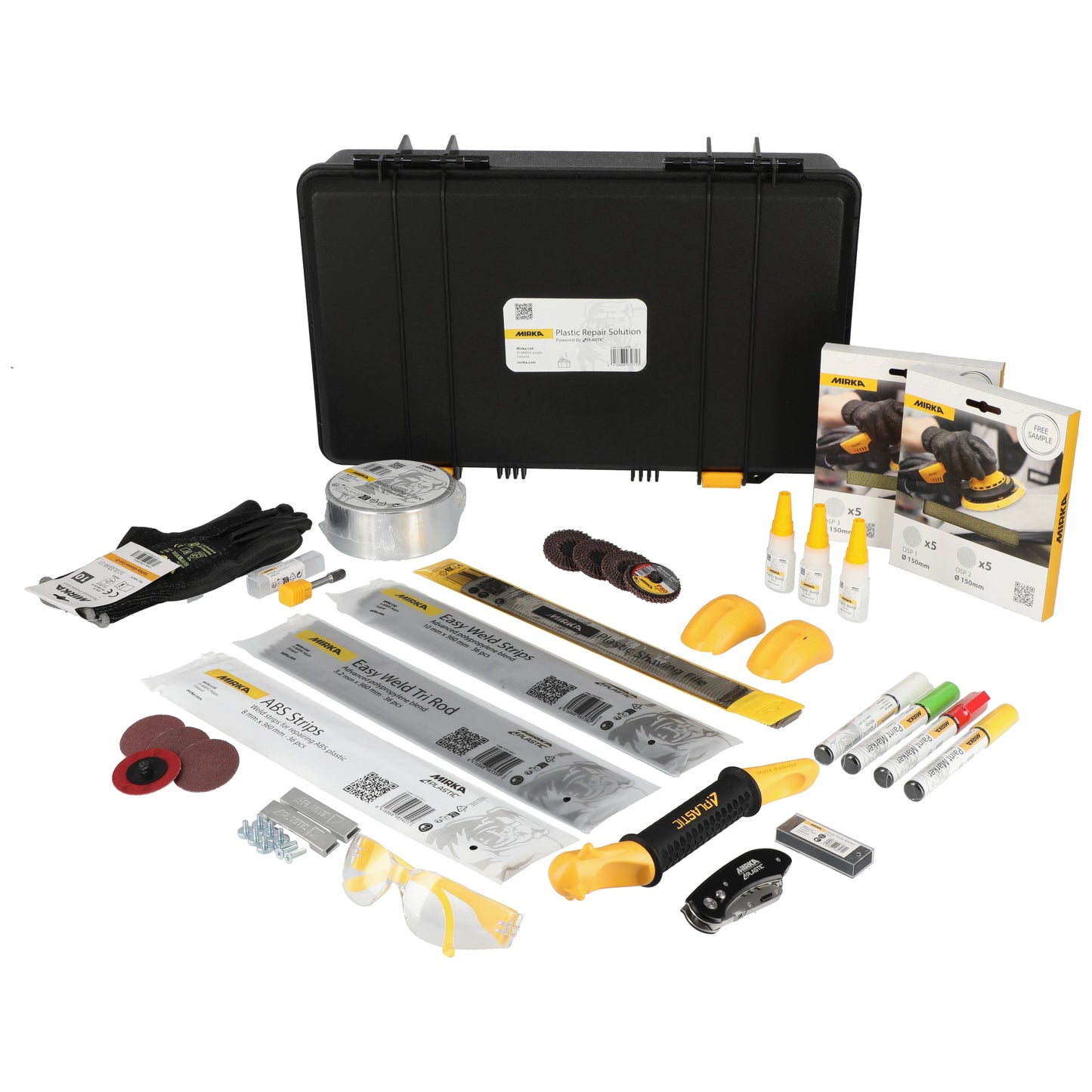 Mirka Plastic Repair Solution  volle Ansicht, komplettes Set 