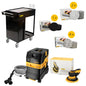 Mirka KIT Deros 2+Staubsauger+Solution Trolley+iridium Soft+Iridium+AbraClean. Mirka Solution Trolley-Paket 1230 bietet eine perfekt abgestimmte Profi-Komplettlösung für moderne Werkstätten, Lackierereien und industrielle Oberflächenbearbeitung