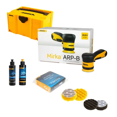 Mirka Smart Polisher- Paket ARP-B mit Poliermaschine, Schwämmen, Politur, Microfasertücher und Koffer