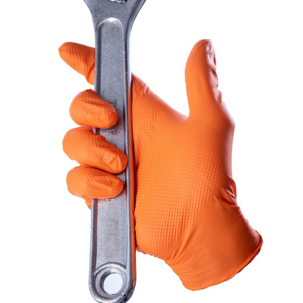 Diamond Nitril-Einweghandschuhe Orange Größe M, L oder XL - Schutzhandschuhe